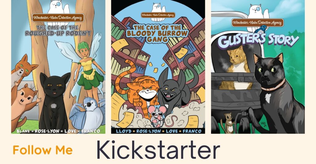 3 comic book covers Follow Me Kickstarter