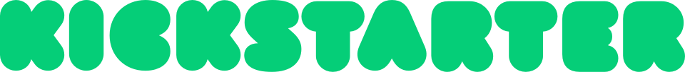 "Kickstarter" in green bubble letters