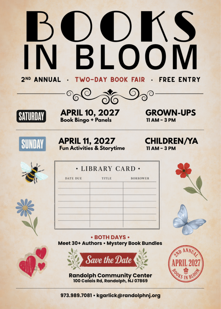poster for the books in bloom 2027 event